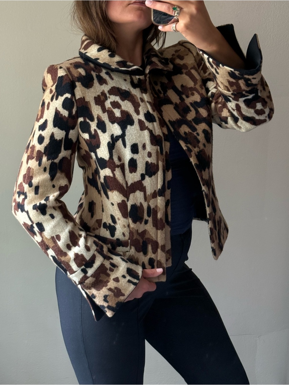 Escada Leopard Print Wool Jacket